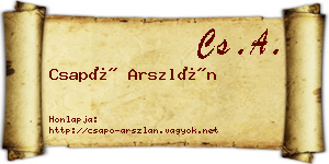 Csapó Arszlán névjegykártya